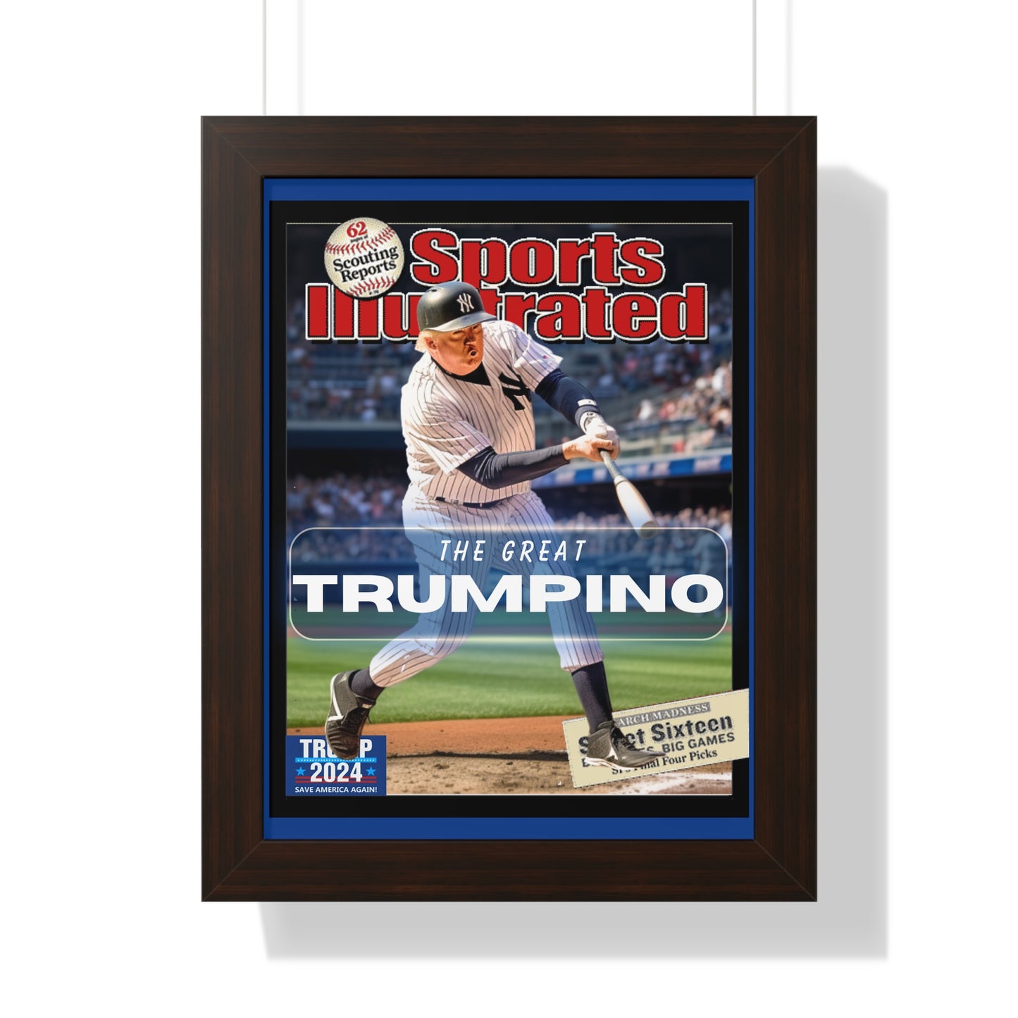 Donald Trump HomeRun Framed Vertical Poster