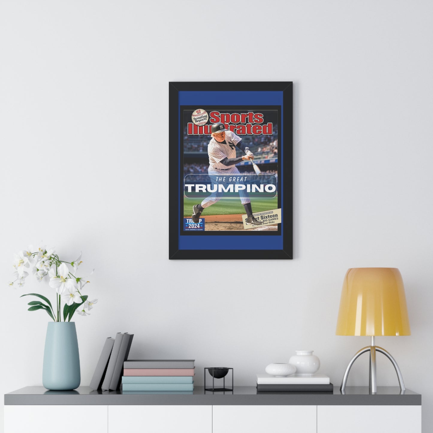 Donald Trump HomeRun Framed Vertical Poster