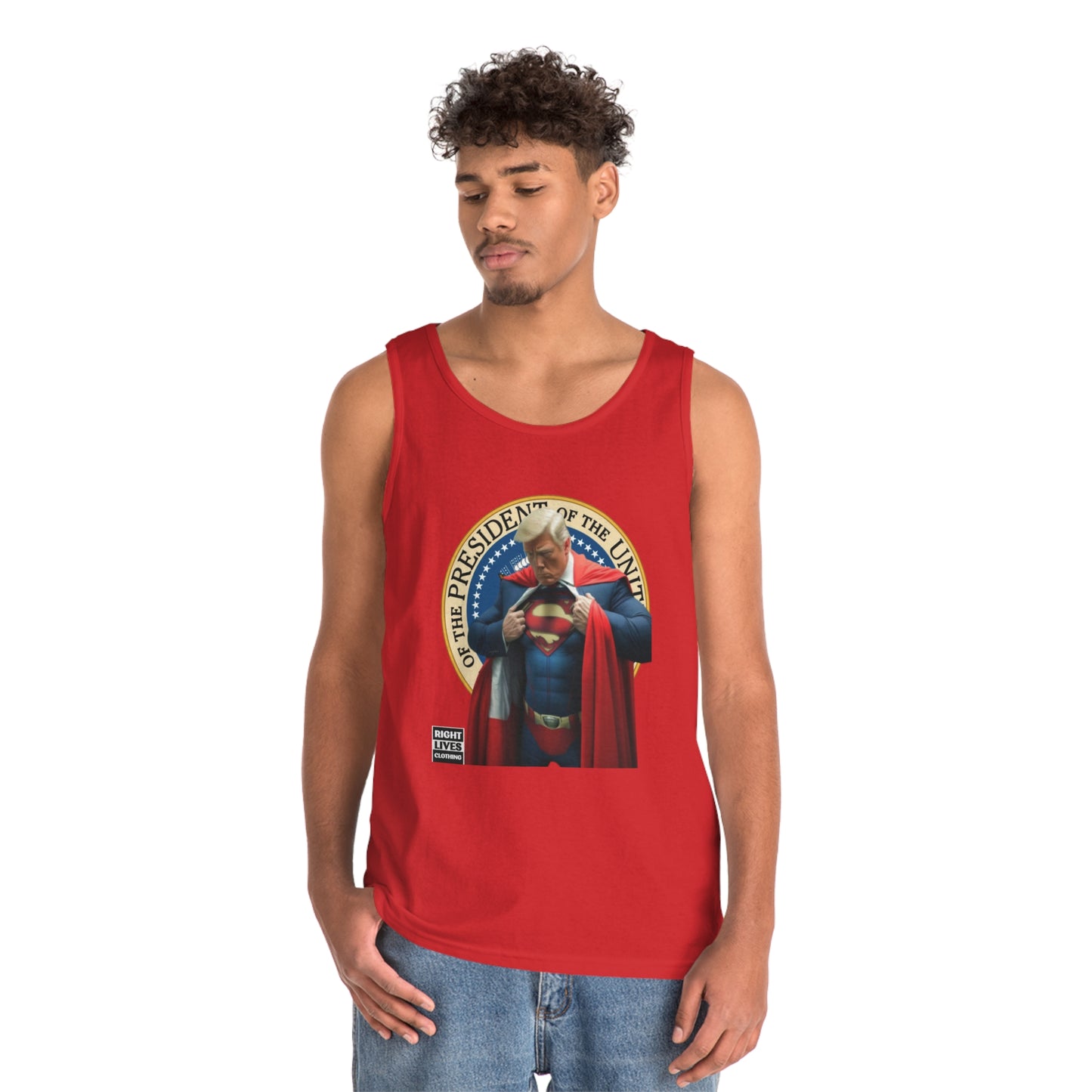 Super Donald Trump Pressy Seal Cotton Tank Top