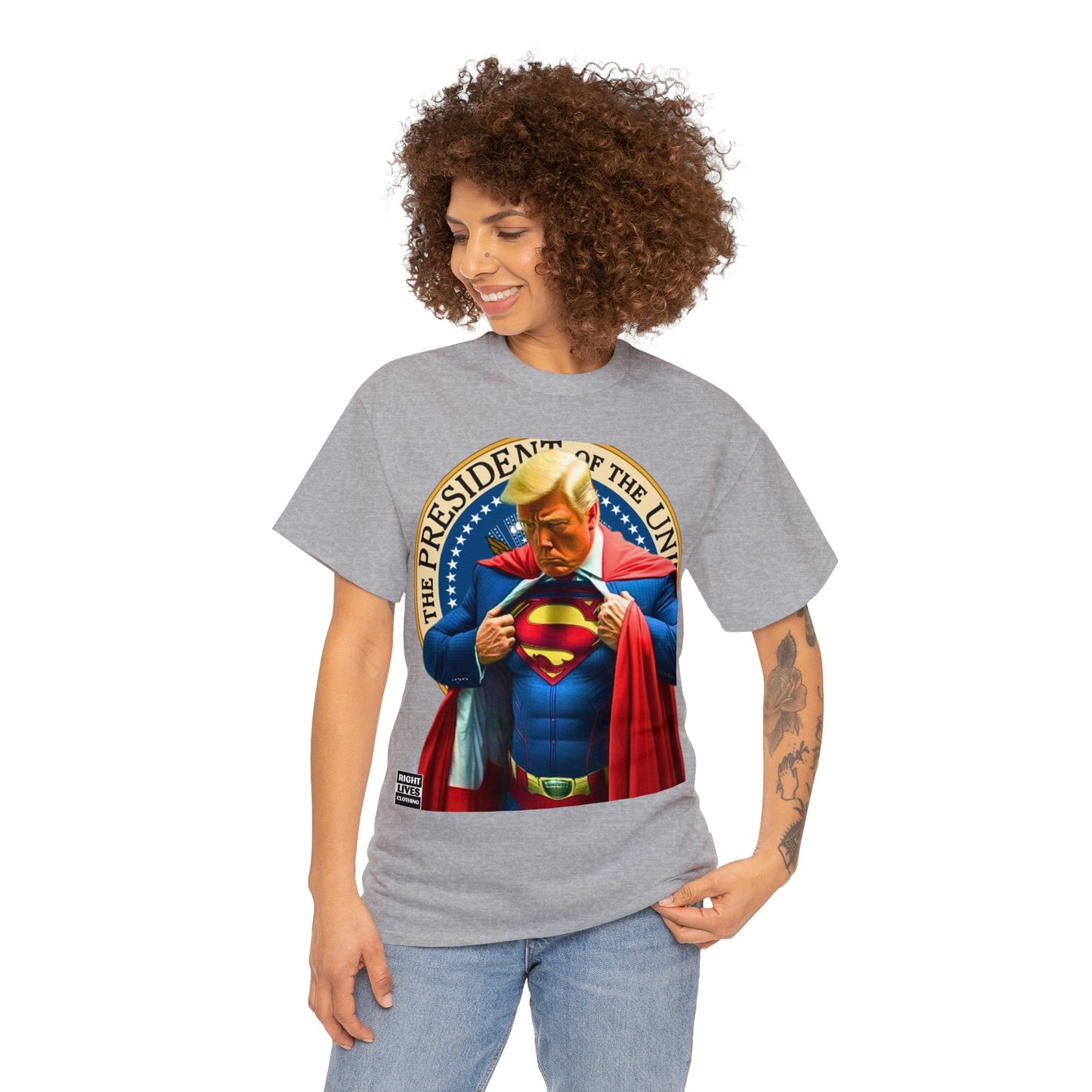 Super Donald Trump Pres Seal - Unisex Heavy Cotton Tee