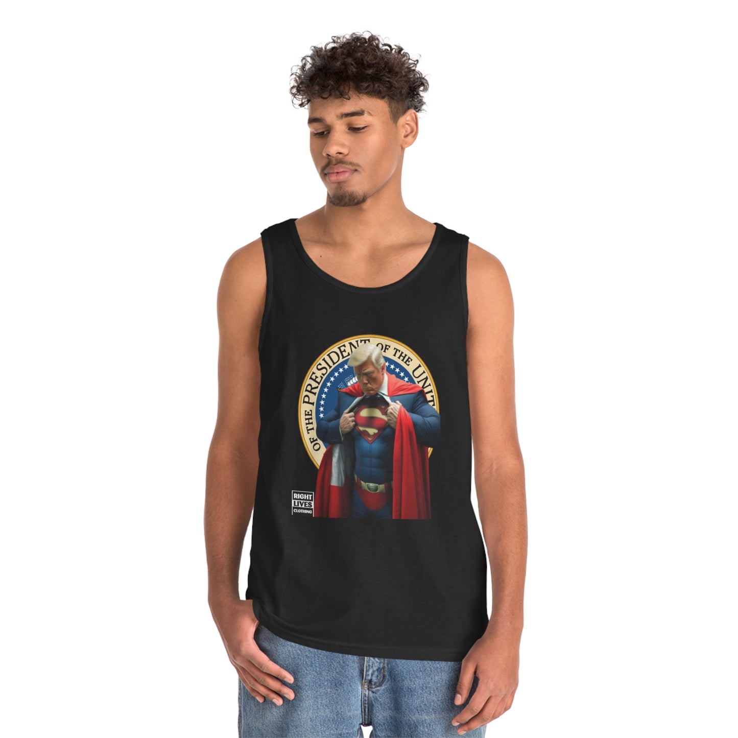Super Donald Trump Pressy Seal Cotton Tank Top