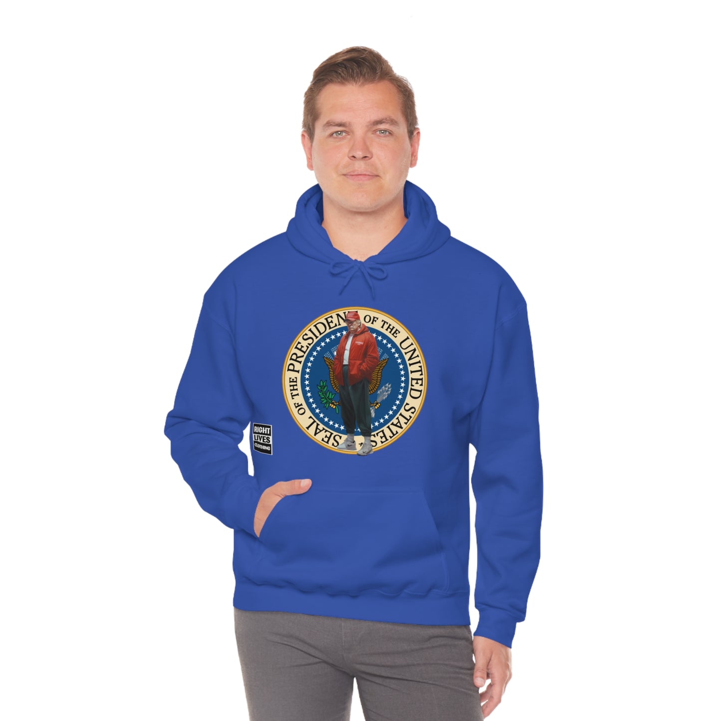 Donald Trump Street Pressy Seal Heavy Blend™ Hoodie