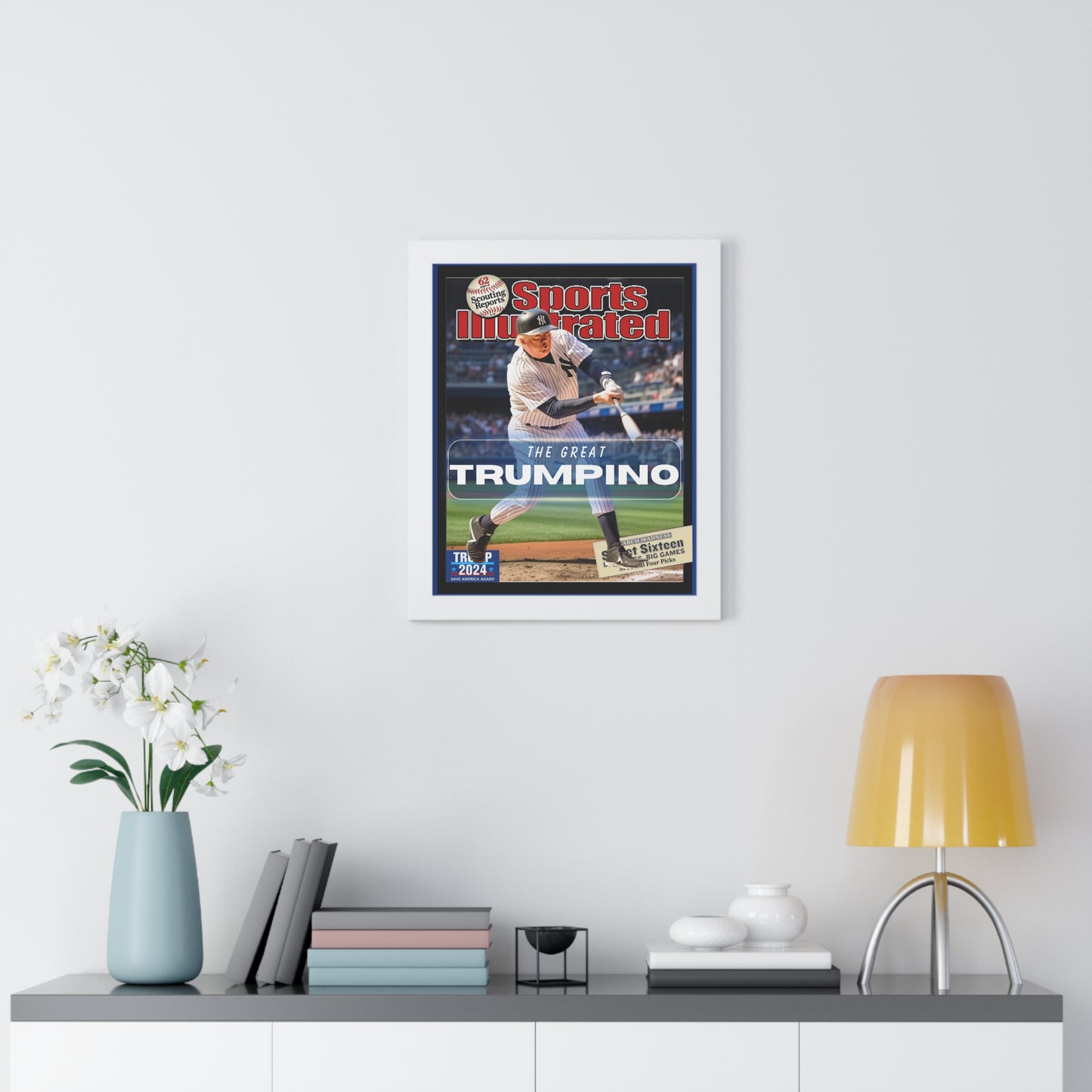Donald Trump HomeRun Framed Vertical Poster