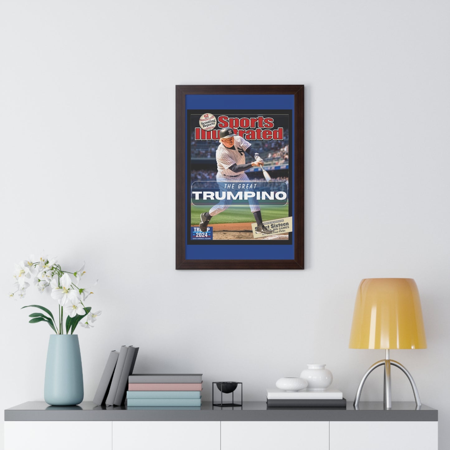 Donald Trump HomeRun Framed Vertical Poster