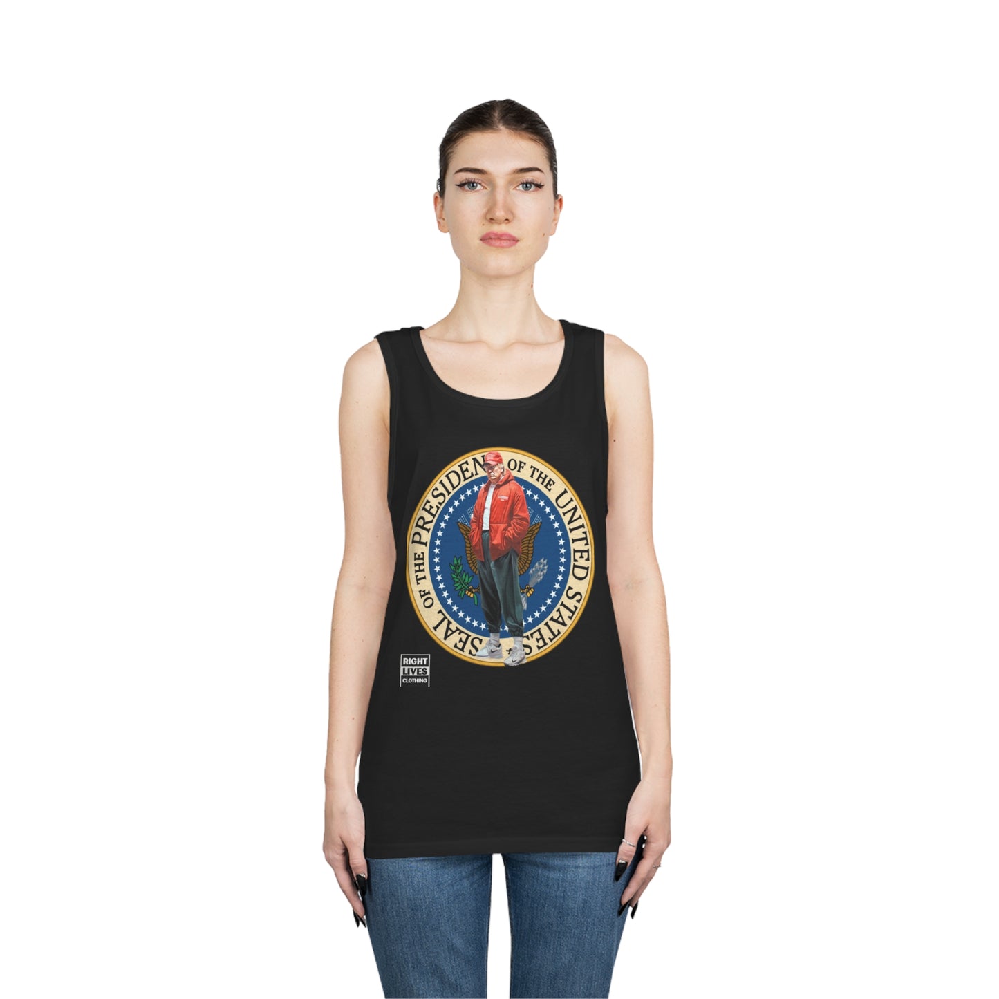 Supreme Donald Trump Pressy Seal Cotton Tank Top