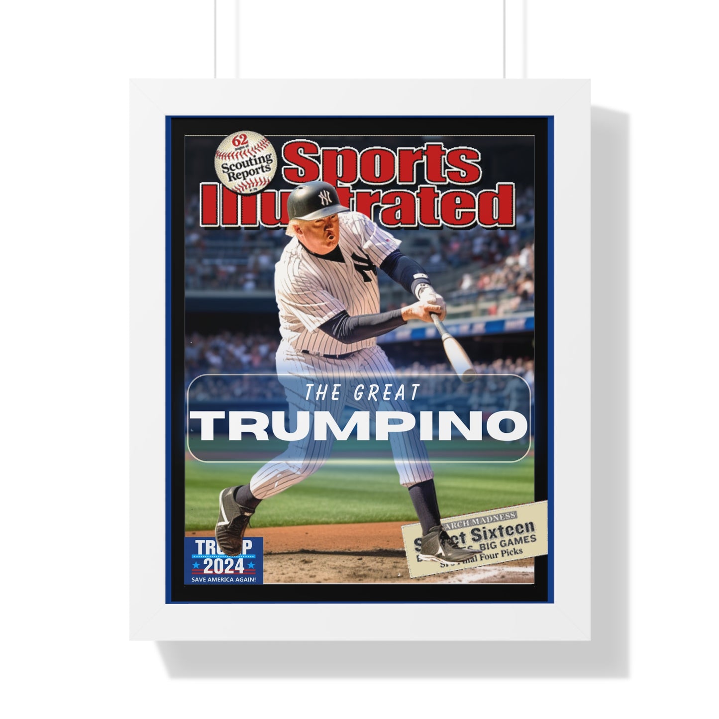 Donald Trump HomeRun Framed Vertical Poster