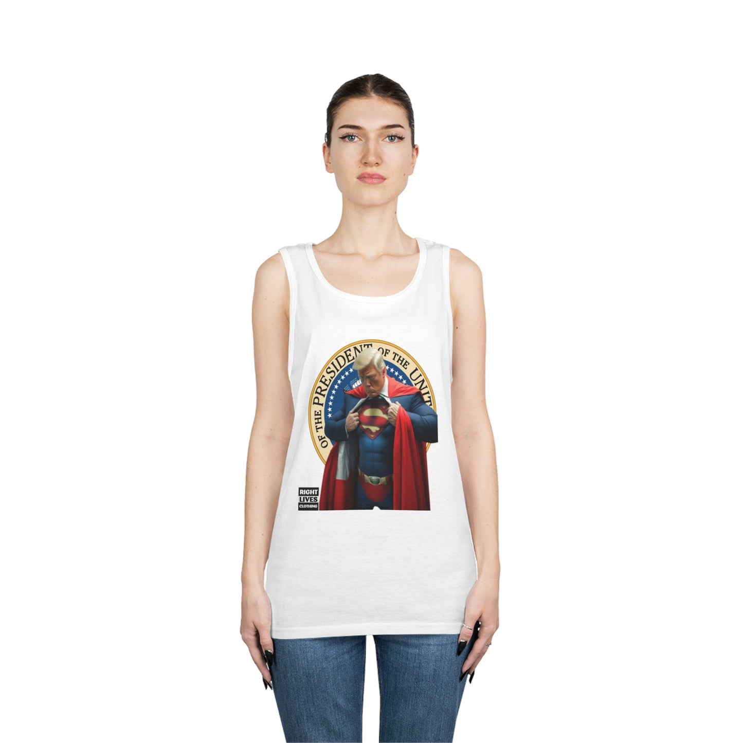 Super Donald Trump Pressy Seal Cotton Tank Top