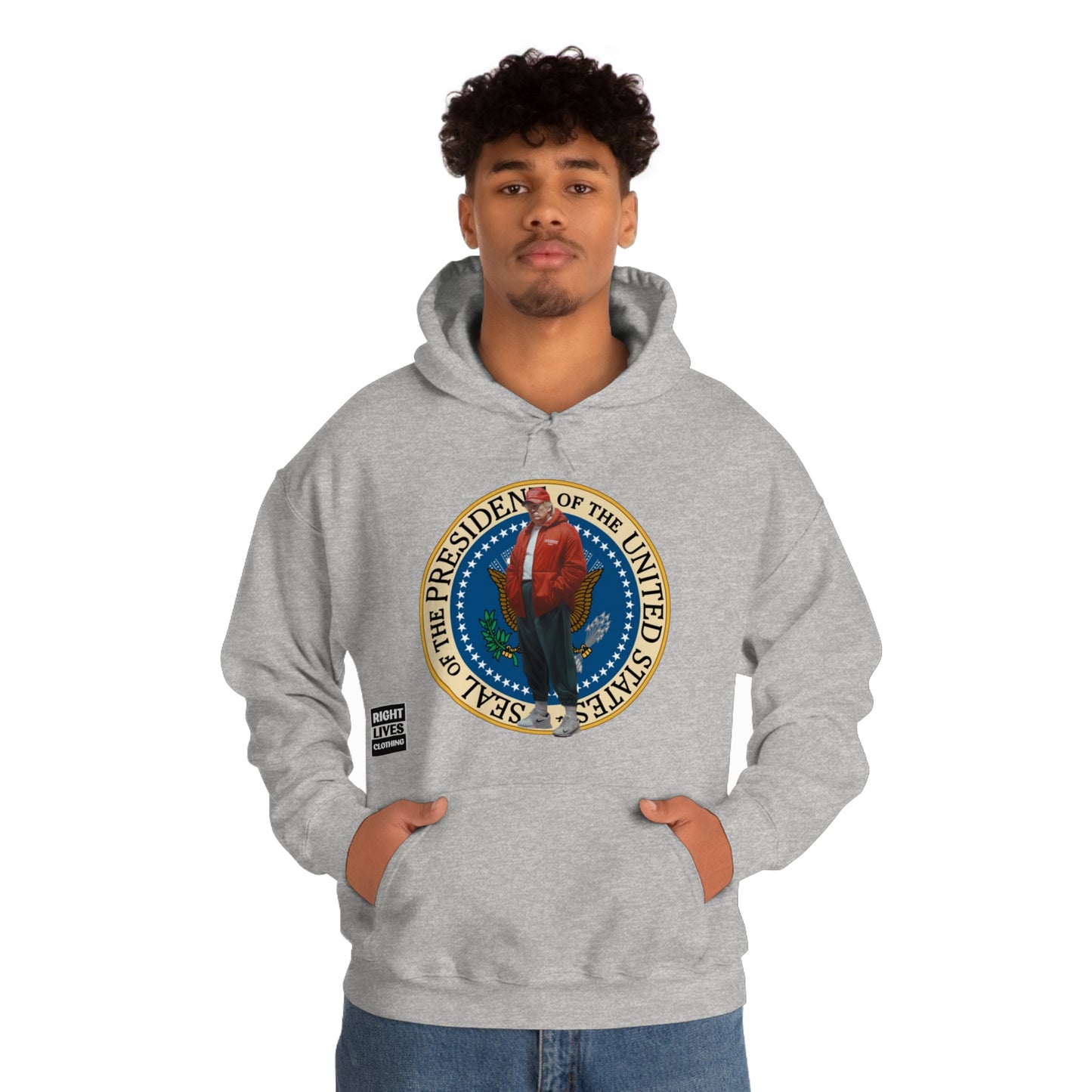 Donald Trump Street Pressy Seal Heavy Blend™ Hoodie
