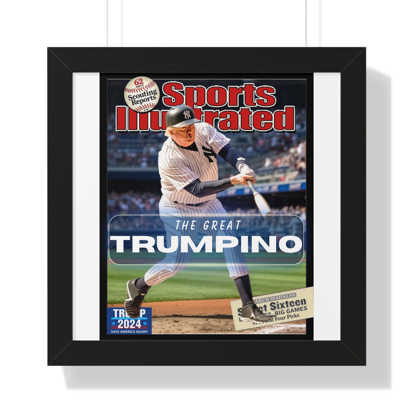 Donald Trump HomeRun Framed Vertical Poster
