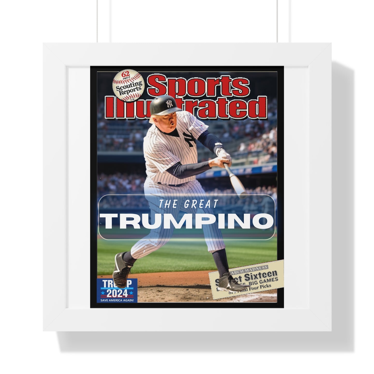 Donald Trump HomeRun Framed Vertical Poster