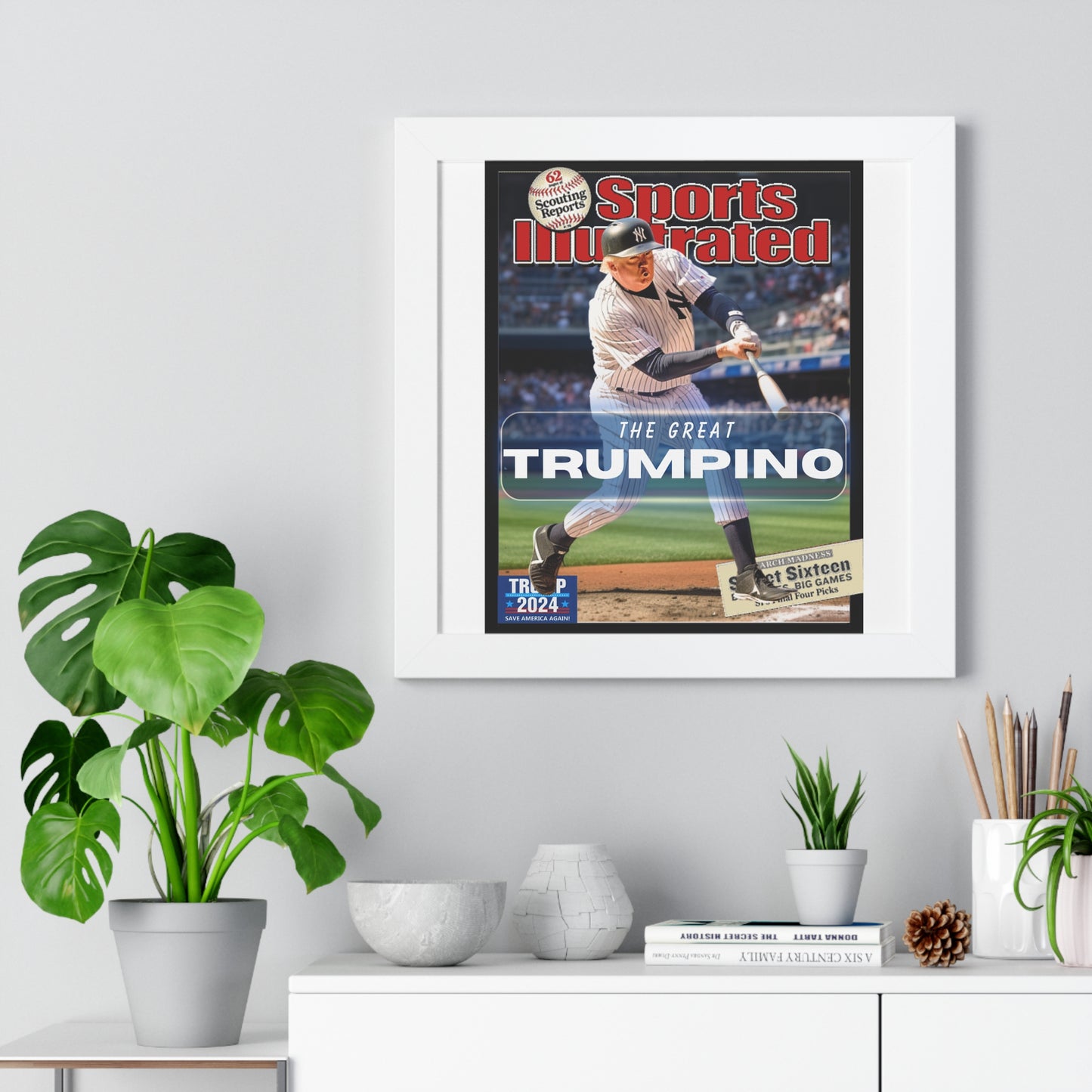 Donald Trump HomeRun Framed Vertical Poster