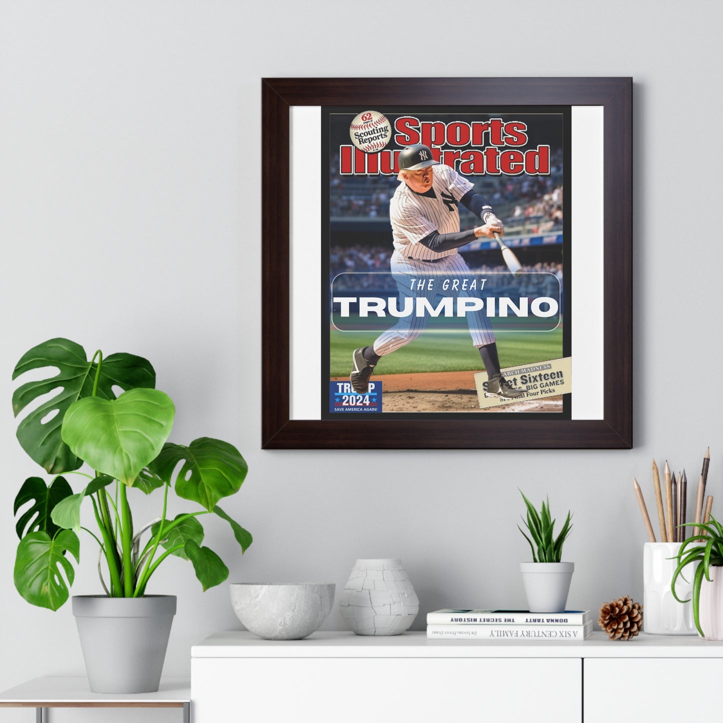 Donald Trump HomeRun Framed Vertical Poster