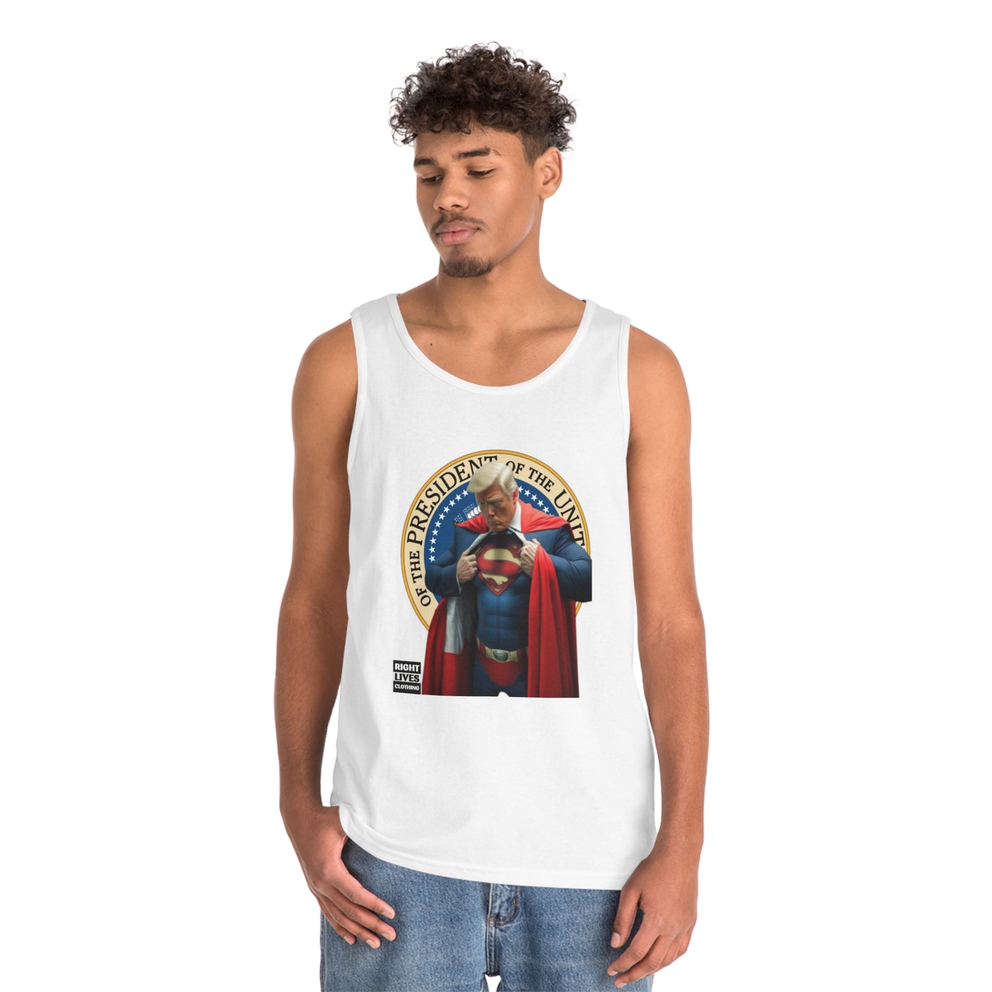 Super Donald Trump Pressy Seal Cotton Tank Top
