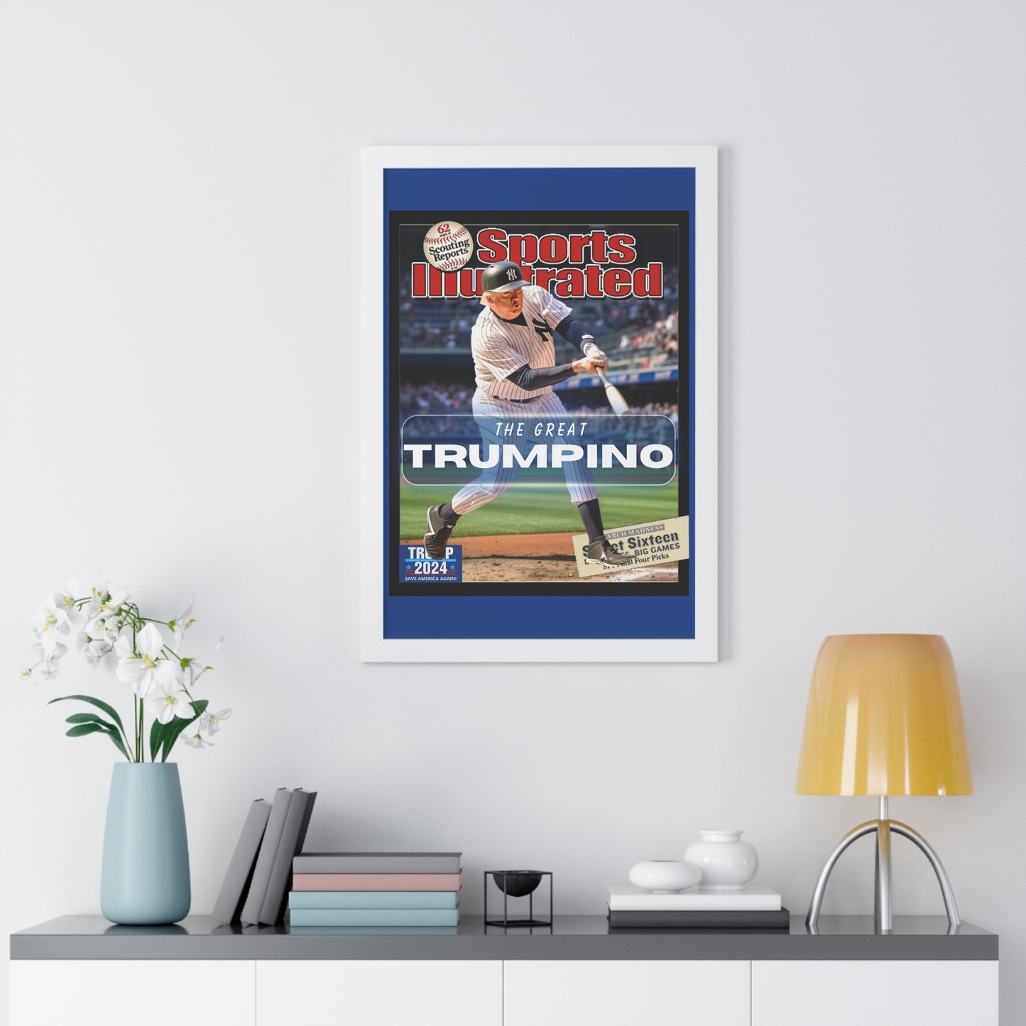 Donald Trump HomeRun Framed Vertical Poster