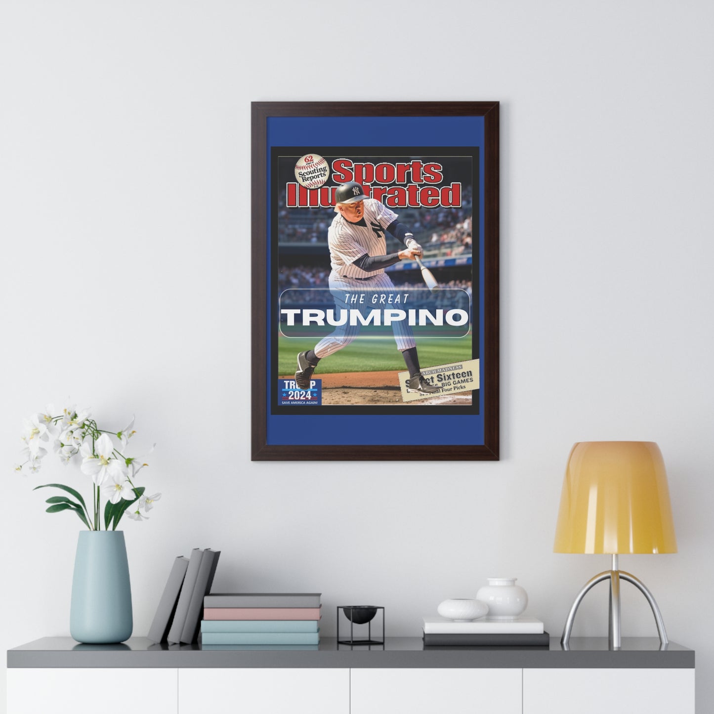 Donald Trump HomeRun Framed Vertical Poster