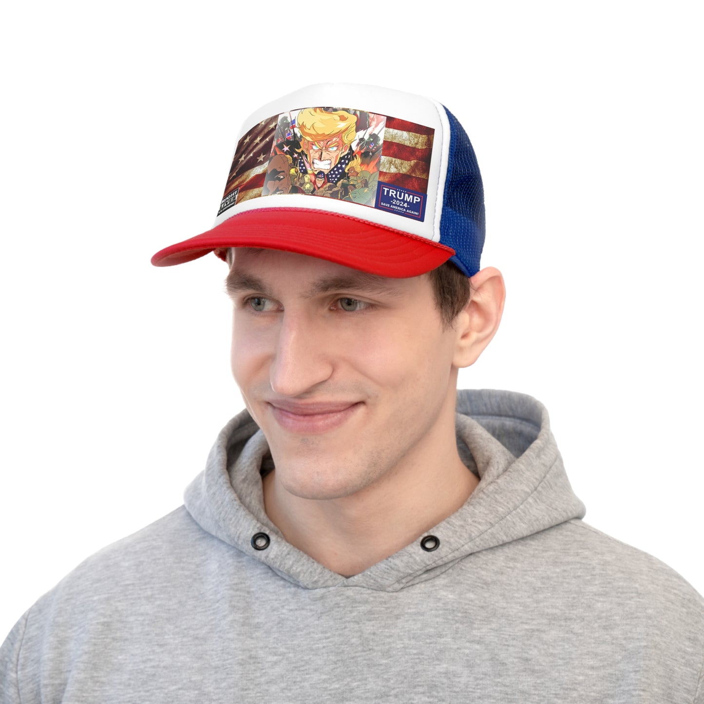 Animated Donald Trump Flag - Trucker Caps
