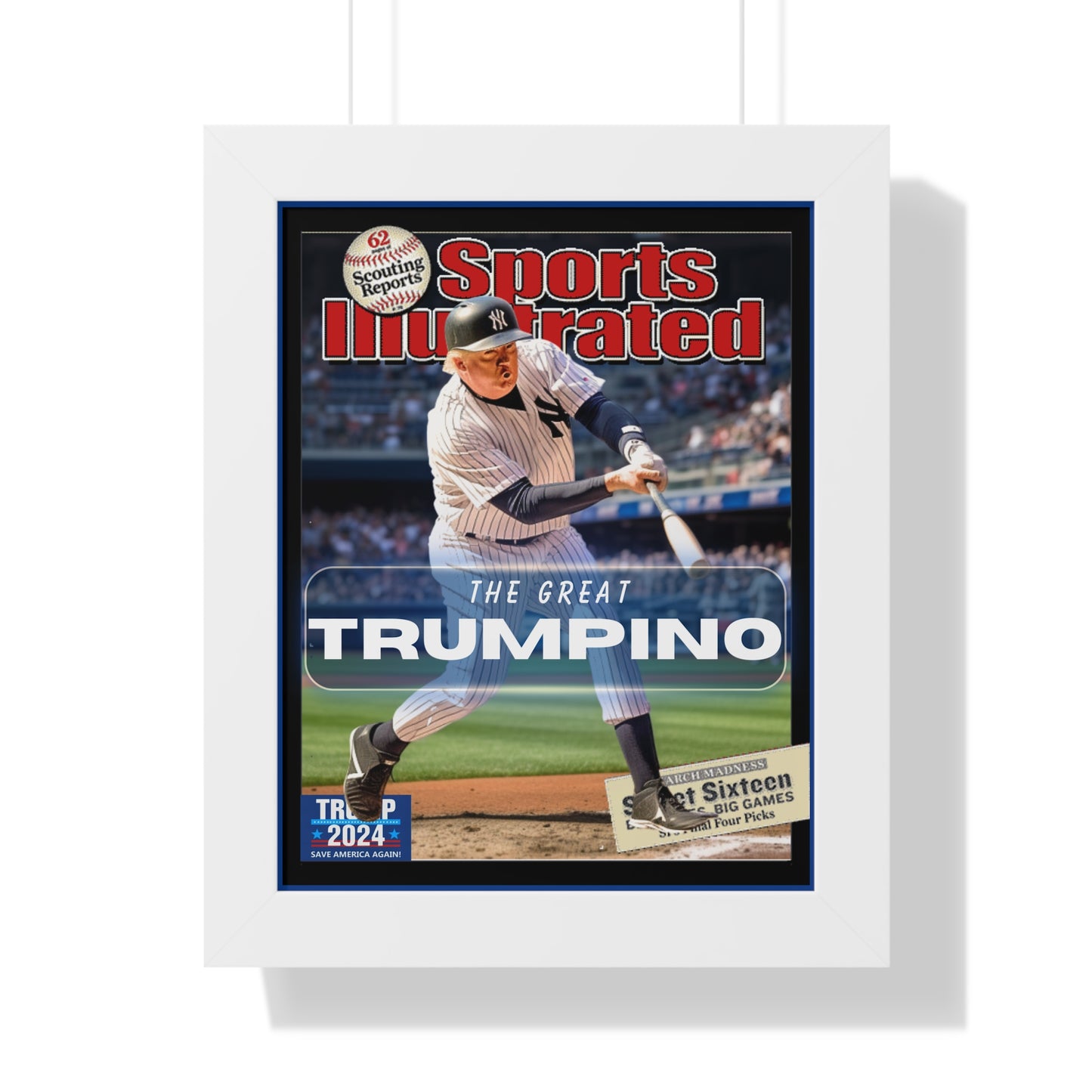 Donald Trump HomeRun Framed Vertical Poster