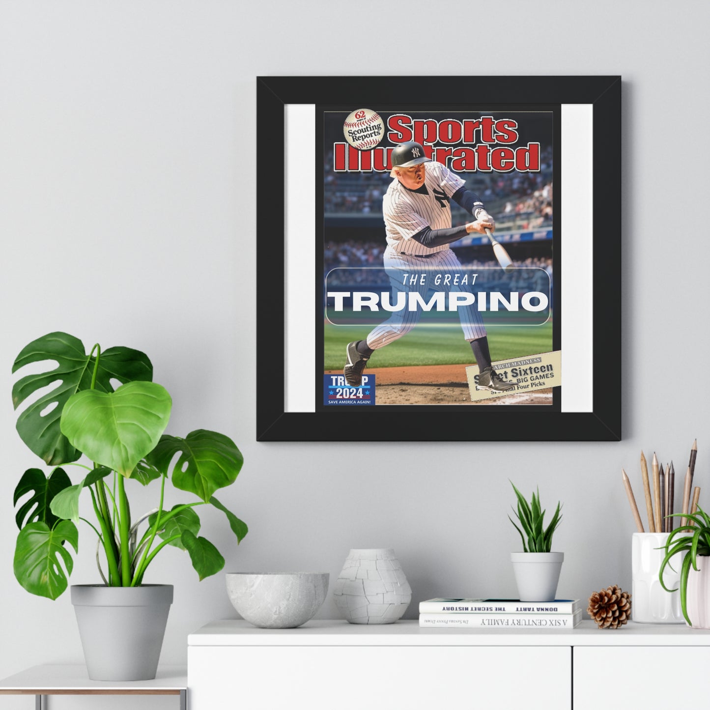 Donald Trump HomeRun Framed Vertical Poster