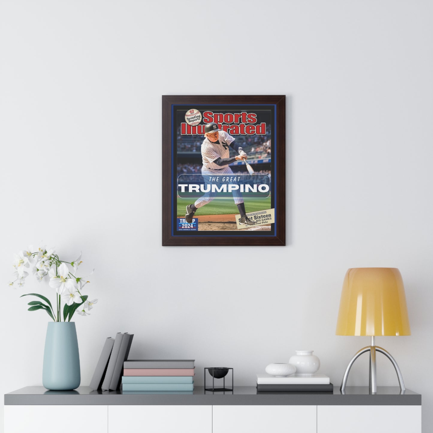 Donald Trump HomeRun Framed Vertical Poster