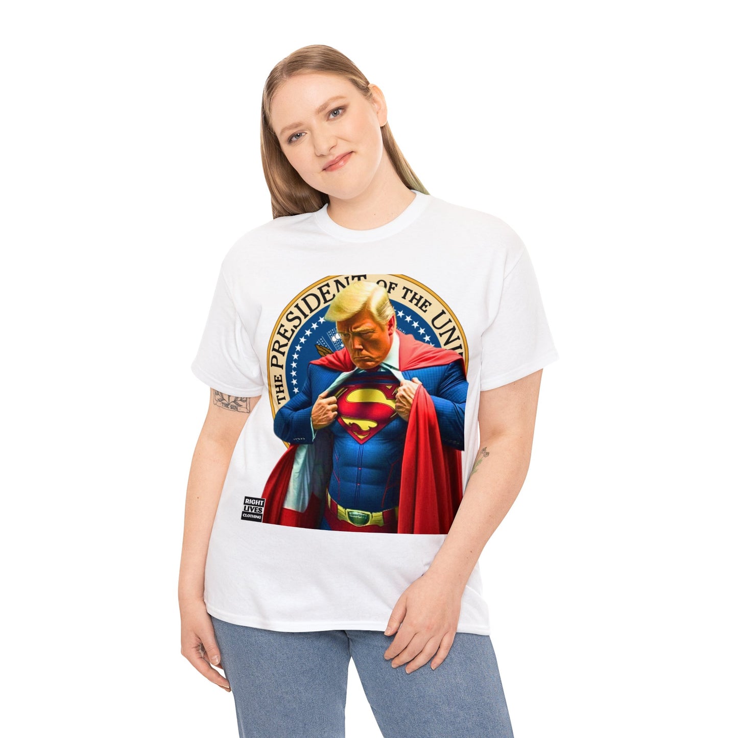 Super Donald Trump Pres Seal - Unisex Heavy Cotton Tee