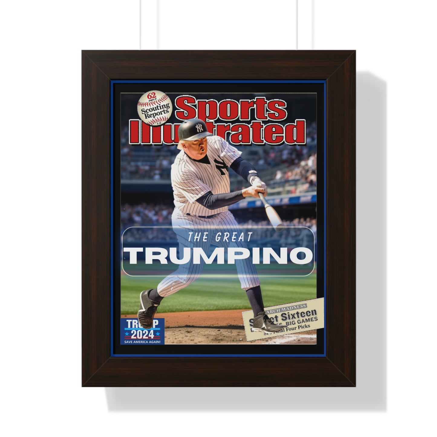Donald Trump HomeRun Framed Vertical Poster