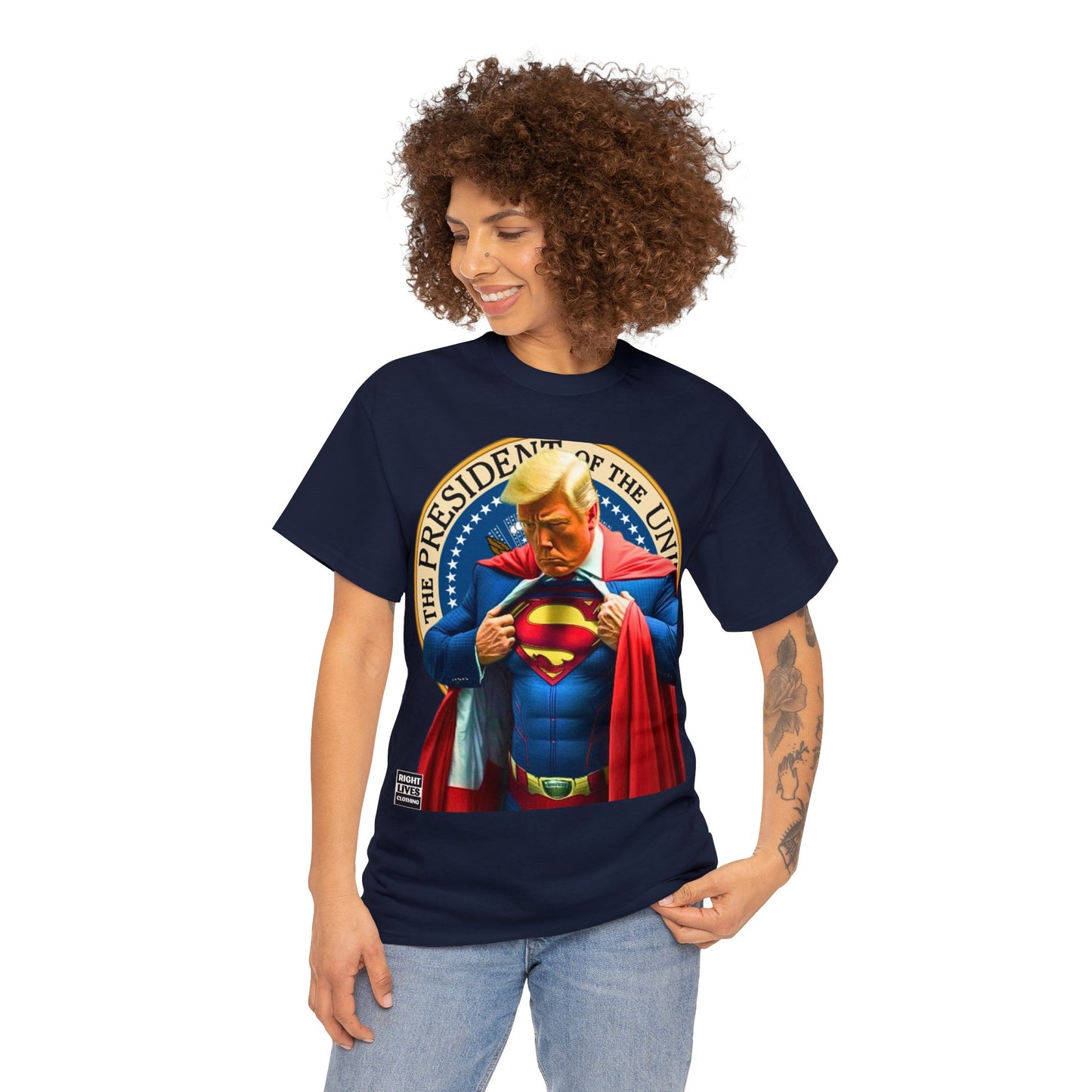 Super Donald Trump Pres Seal - Unisex Heavy Cotton Tee