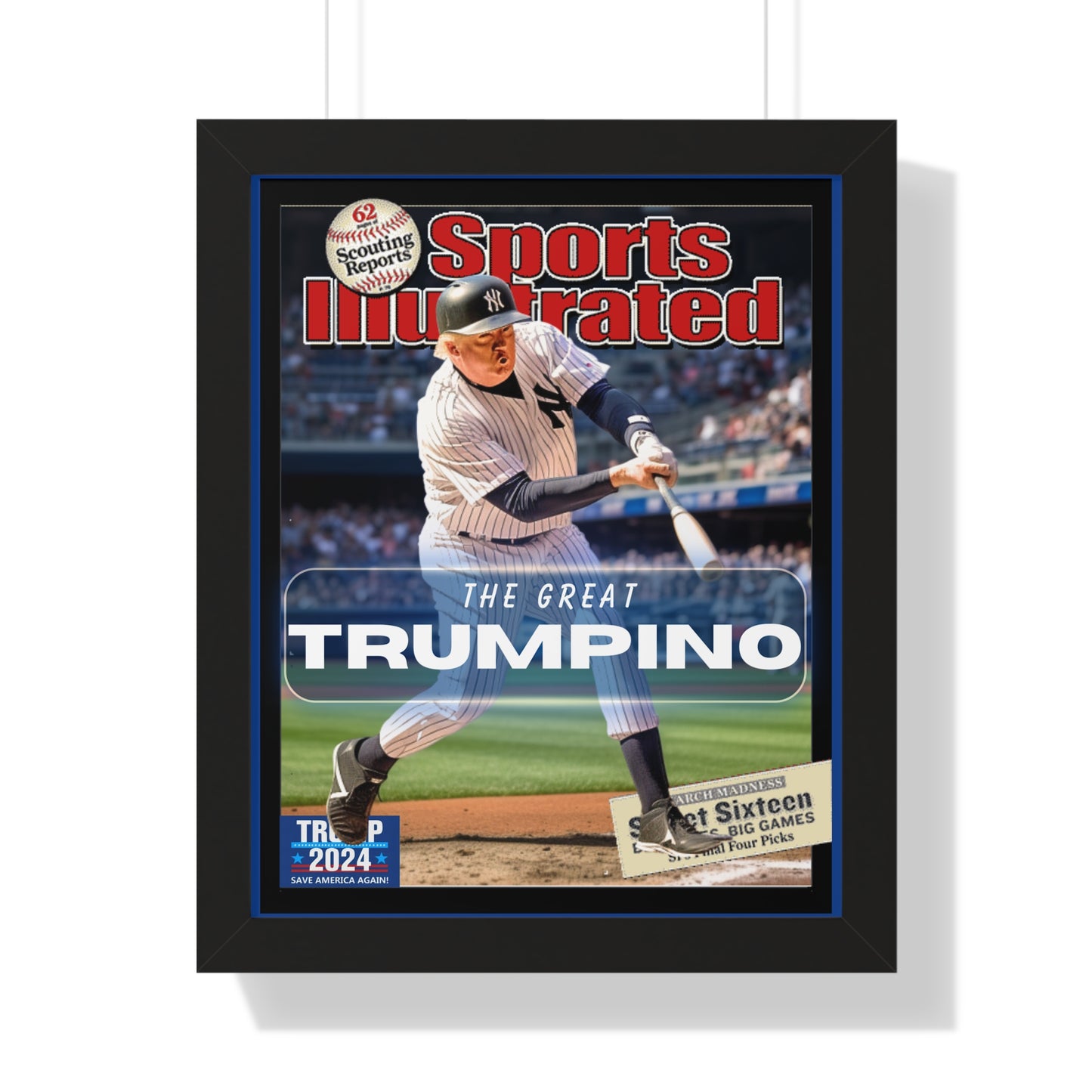 Donald Trump HomeRun Framed Vertical Poster
