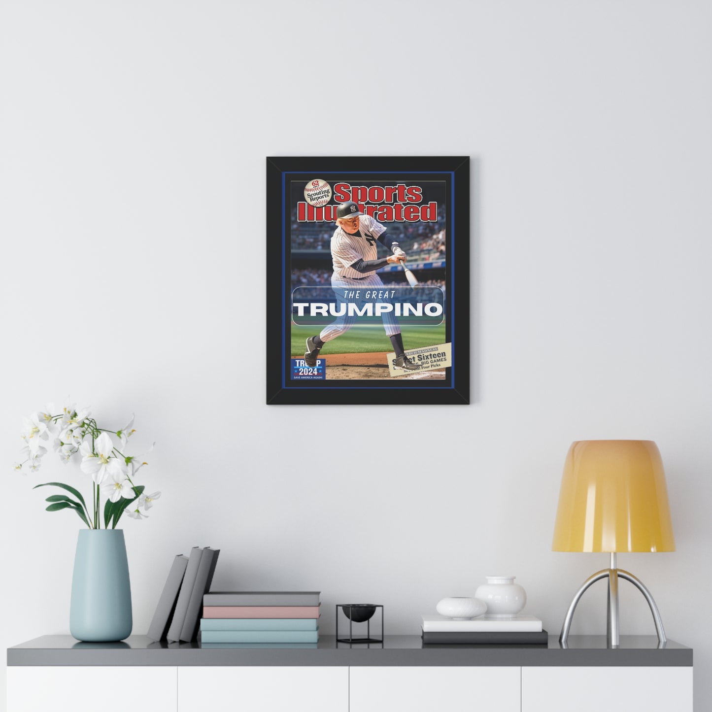 Donald Trump HomeRun Framed Vertical Poster