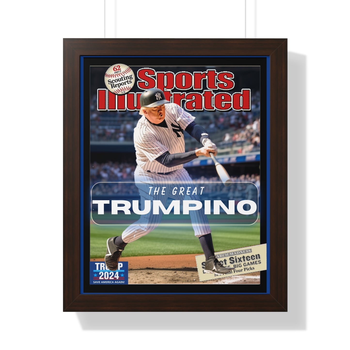 Donald Trump HomeRun Framed Vertical Poster