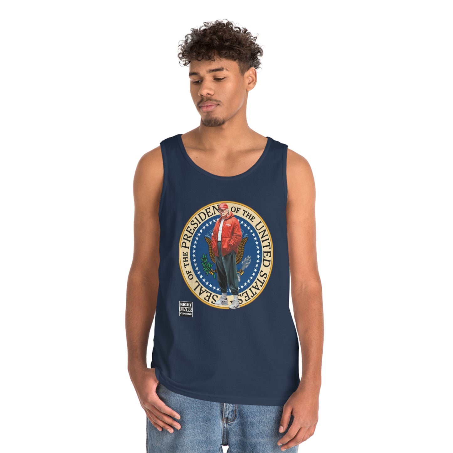 Supreme Donald Trump Pressy Seal Cotton Tank Top