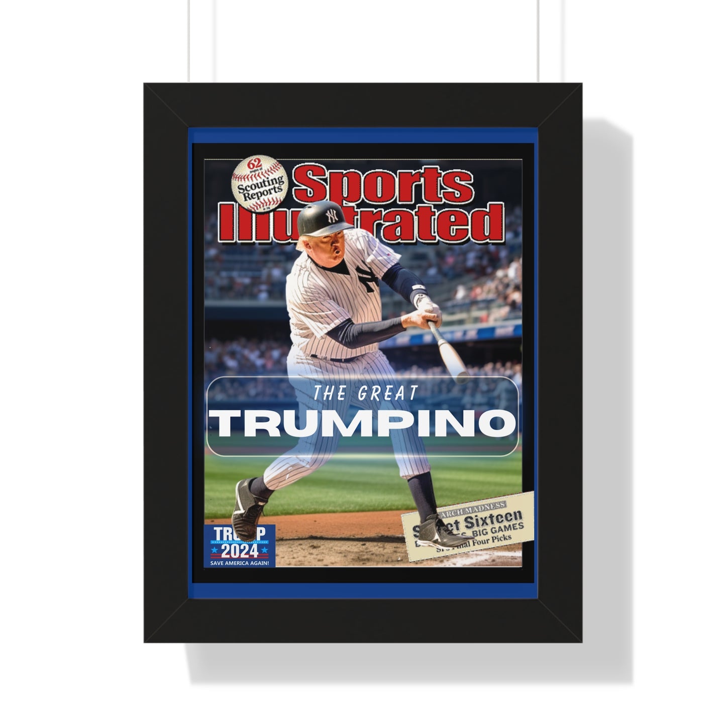 Donald Trump HomeRun Framed Vertical Poster