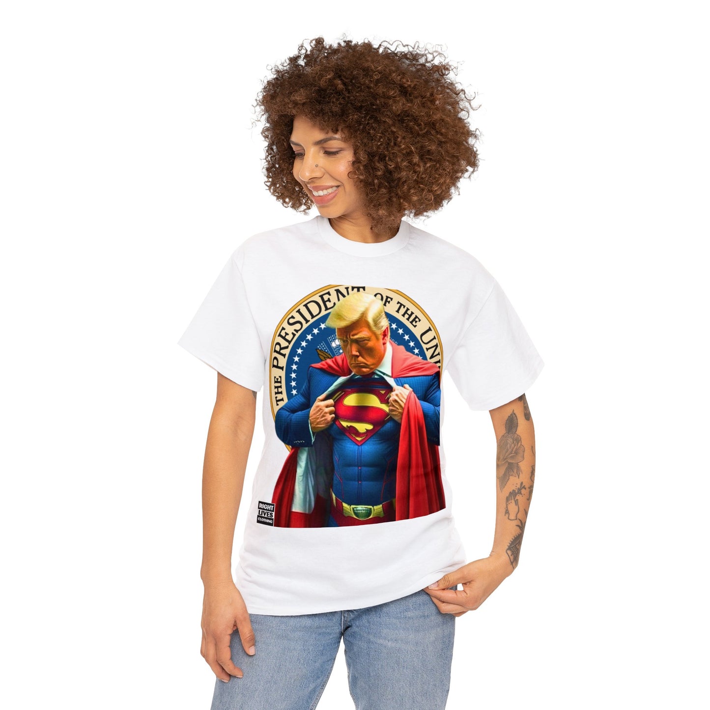 Super Donald Trump Pres Seal - Unisex Heavy Cotton Tee