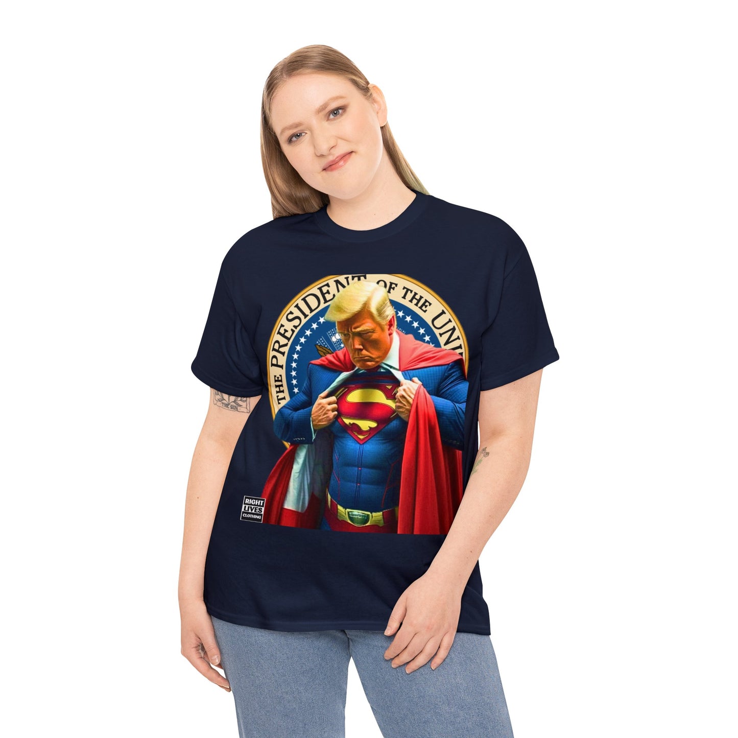 Super Donald Trump Pres Seal - Unisex Heavy Cotton Tee