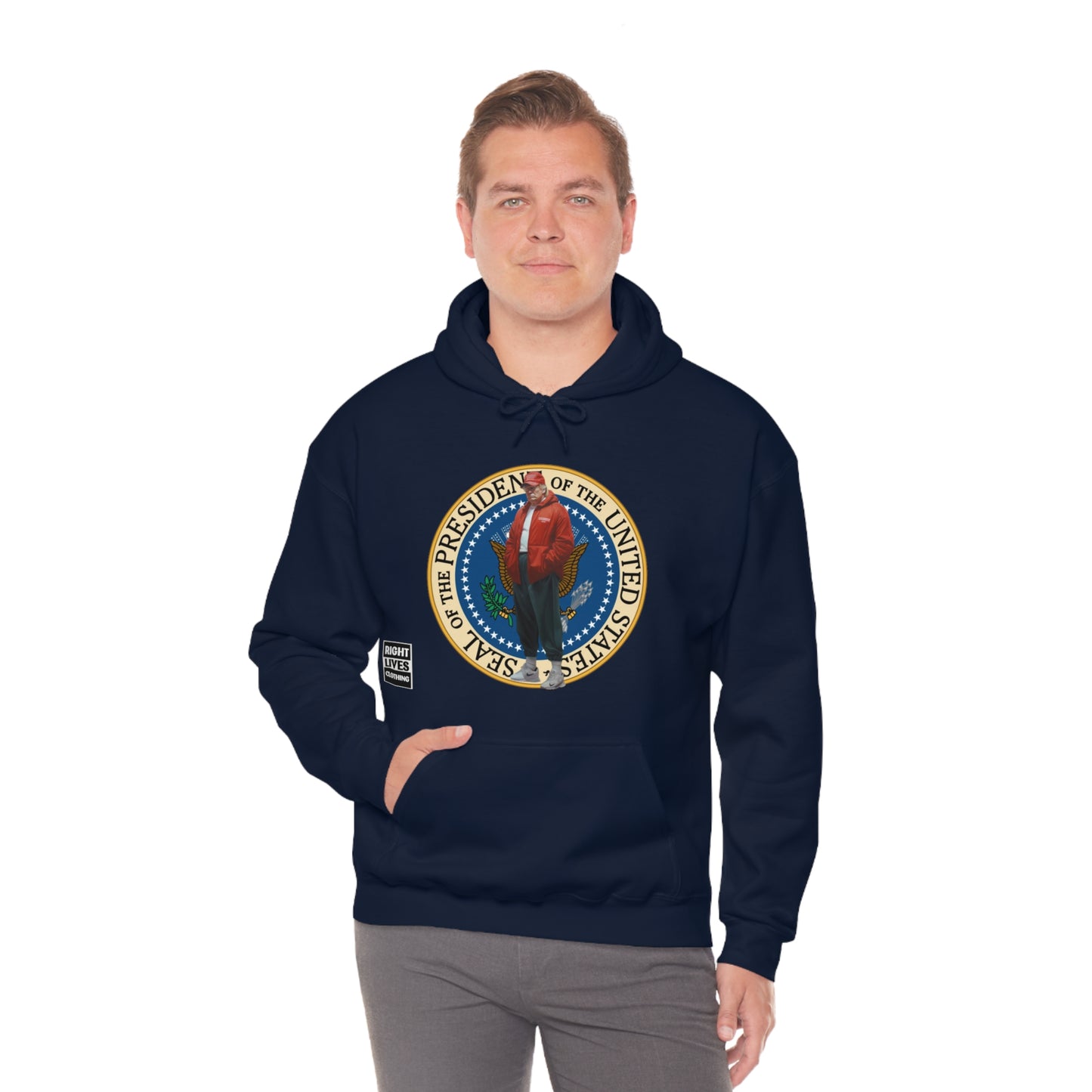 Donald Trump Street Pressy Seal Heavy Blend™ Hoodie