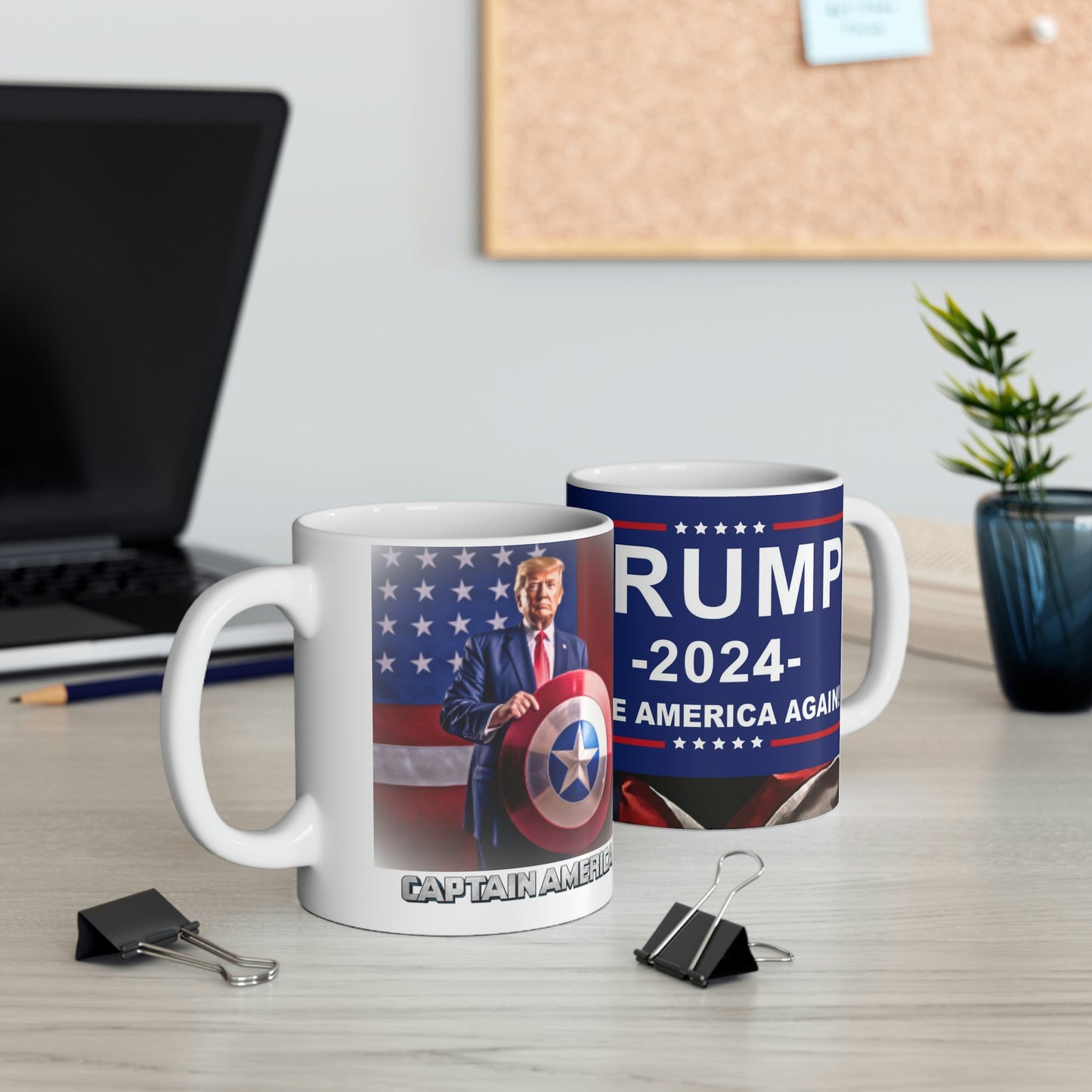 Captain America Donald Trump Banner Flag Mug