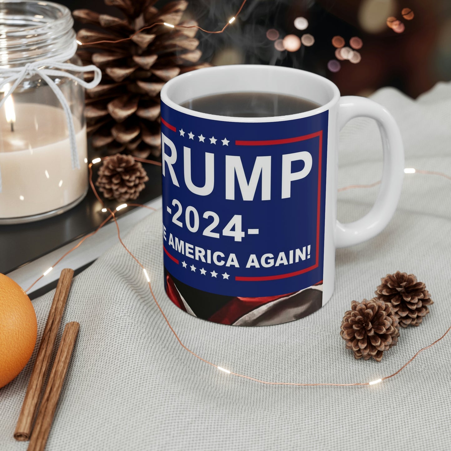 Captain America Donald Trump Banner Flag Mug