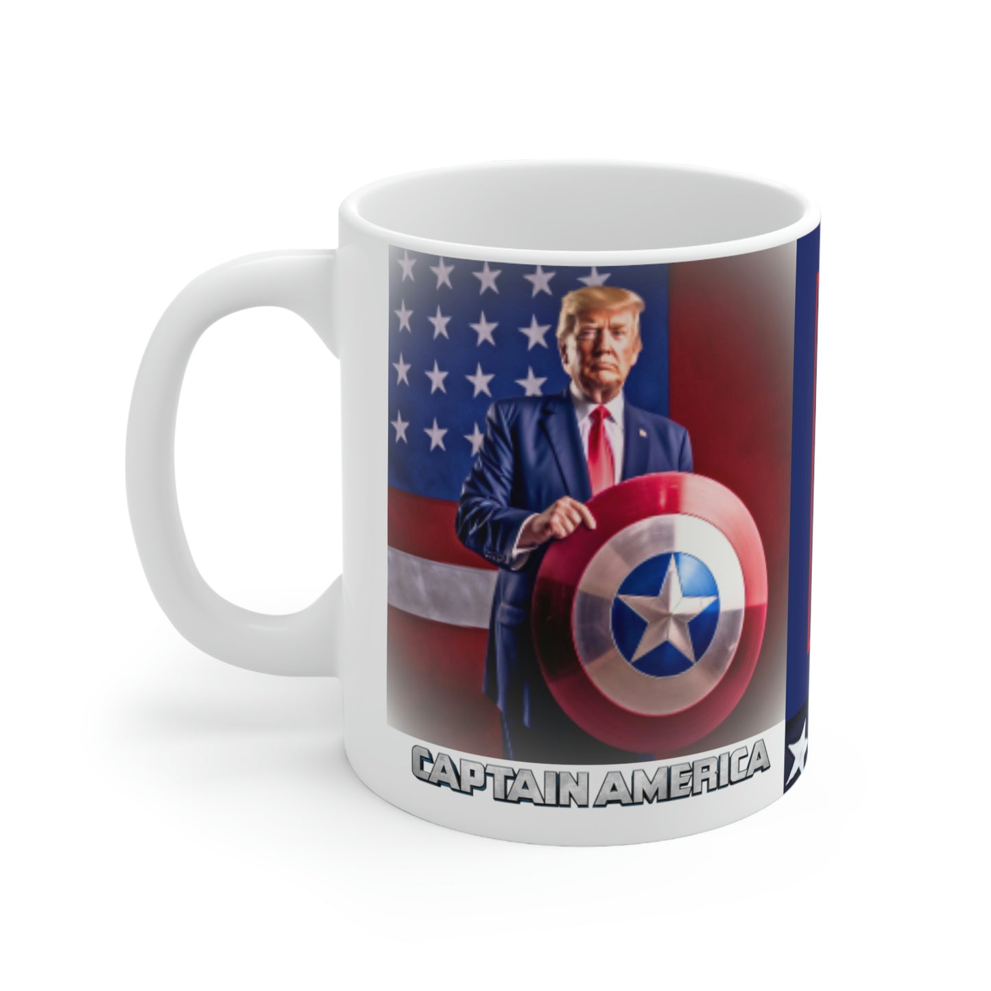 Captain America Donald Trump Banner Flag Mug