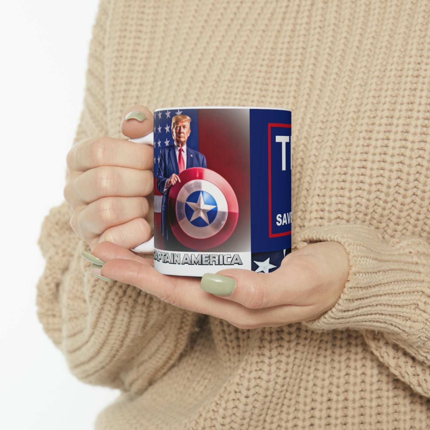Captain America Donald Trump Banner Flag Mug