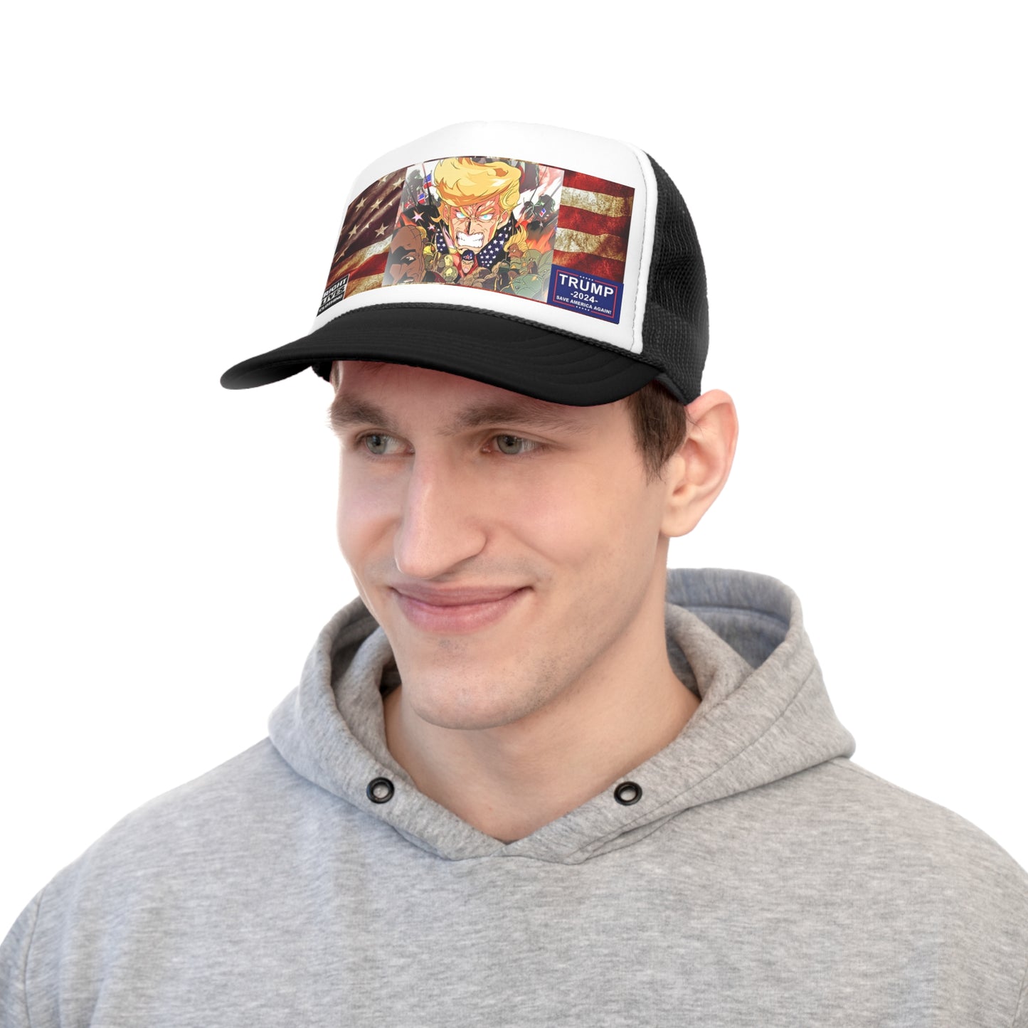 Animated Donald Trump Flag - Trucker Caps