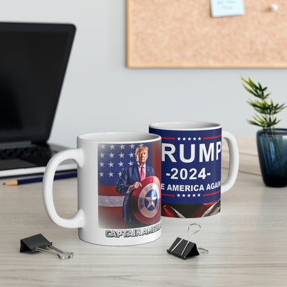 Captain America Donald Trump Banner Flag Mug
