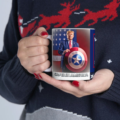 Captain America Donald Trump Banner Flag Mug