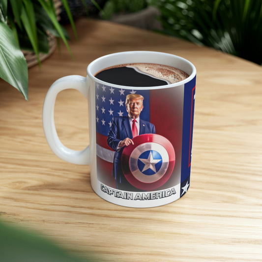 Captain America Donald Trump Banner Flag Mug